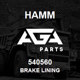 540560 Hamm BRAKE LINING | AGA Parts