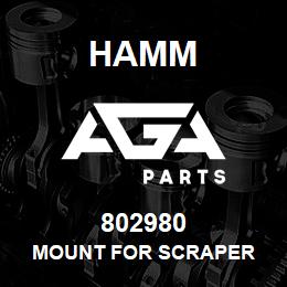 802980 Hamm MOUNT FOR SCRAPER | AGA Parts