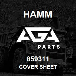 859311 Hamm COVER SHEET | AGA Parts