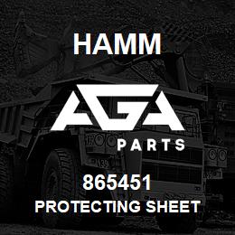 865451 Hamm PROTECTING SHEET | AGA Parts