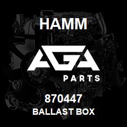 870447 Hamm BALLAST BOX | AGA Parts