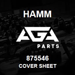 875546 Hamm COVER SHEET | AGA Parts