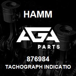 876984 Hamm TACHOGRAPH INDICATION | AGA Parts