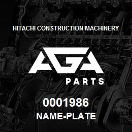 0001986 Hitachi Construction Machinery NAME-PLATE | AGA Parts