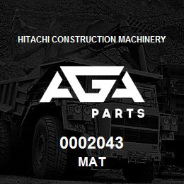 0002043 Hitachi Construction Machinery MAT | AGA Parts