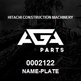 0002122 Hitachi Construction Machinery NAME-PLATE | AGA Parts