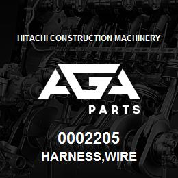 0002205 Hitachi Construction Machinery HARNESS,WIRE | AGA Parts