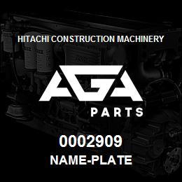 0002909 Hitachi Construction Machinery NAME-PLATE | AGA Parts
