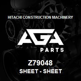 Z79048 Hitachi Construction Machinery Sheet - SHEET | AGA Parts