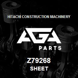 Z79268 Hitachi Construction Machinery SHEET | AGA Parts