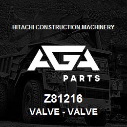 Z81216 Hitachi Construction Machinery Valve - VALVE | AGA Parts