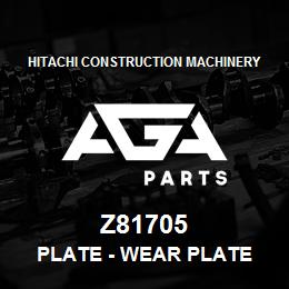 Z81705 Hitachi Construction Machinery Plate - WEAR PLATE | AGA Parts