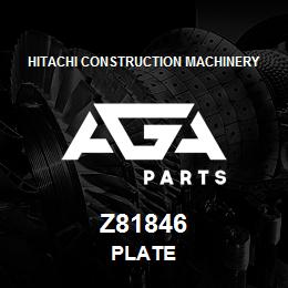 Z81846 Hitachi Construction Machinery PLATE | AGA Parts