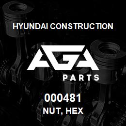 000481 Hyundai Construction NUT, HEX | AGA Parts