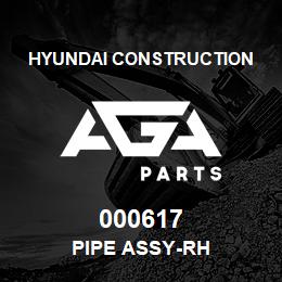 000617 Hyundai Construction PIPE ASSY-RH | AGA Parts