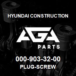 000-903-32-00 Hyundai Construction PLUG-SCREW | AGA Parts