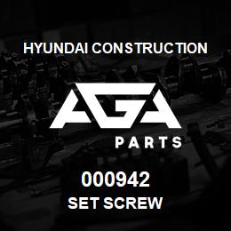000942 Hyundai Construction SET SCREW | AGA Parts