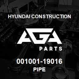 001001-19016 Hyundai Construction PIPE | AGA Parts