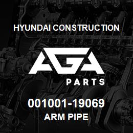 001001-19069 Hyundai Construction ARM PIPE | AGA Parts