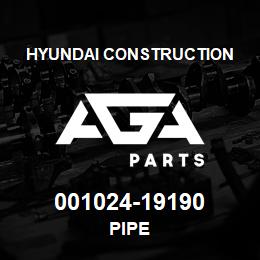 001024-19190 Hyundai Construction PIPE | AGA Parts