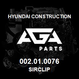 002.01.0076 Hyundai Construction SIRCLIP | AGA Parts