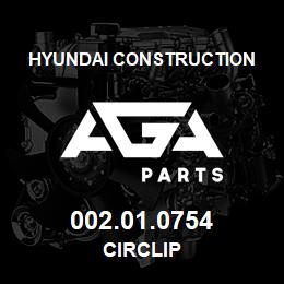 002.01.0754 Hyundai Construction CIRCLIP | AGA Parts