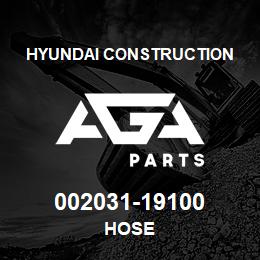 002031-19100 Hyundai Construction HOSE | AGA Parts