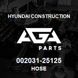 002031-25125 Hyundai Construction HOSE | AGA Parts