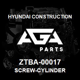 ZTBA-00017 Hyundai Construction SCREW-CYLINDER | AGA Parts