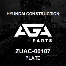 ZUAC-00107 Hyundai Construction PLATE | AGA Parts