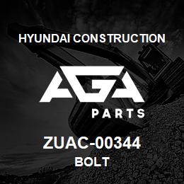 ZUAC-00344 Hyundai Construction BOLT | AGA Parts