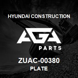 ZUAC-00380 Hyundai Construction PLATE | AGA Parts