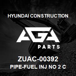 ZUAC-00392 Hyundai Construction PIPE-FUEL INJ NO 2 CYL | AGA Parts