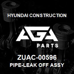 ZUAC-00596 Hyundai Construction PIPE-LEAK OFF ASSY | AGA Parts