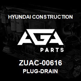 ZUAC-00616 Hyundai Construction PLUG-DRAIN | AGA Parts