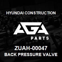 ZUAH-00047 Hyundai Construction BACK PRESSURE VALVE | AGA Parts