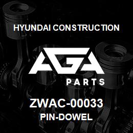 ZWAC-00033 Hyundai Construction PIN-DOWEL | AGA Parts