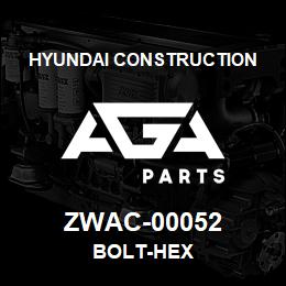 ZWAC-00052 Hyundai Construction BOLT-HEX | AGA Parts