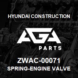 ZWAC-00071 Hyundai Construction SPRING-ENGINE VALVE | AGA Parts