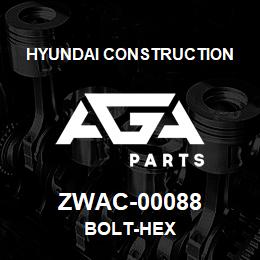 ZWAC-00088 Hyundai Construction BOLT-HEX | AGA Parts
