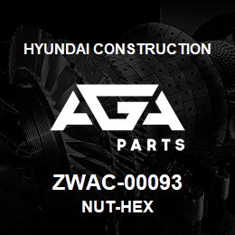 ZWAC-00093 Hyundai Construction NUT-HEX | AGA Parts