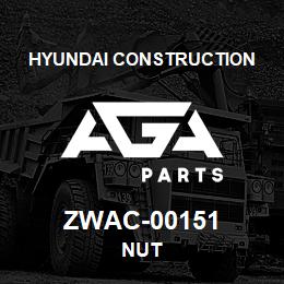ZWAC-00151 Hyundai Construction NUT | AGA Parts