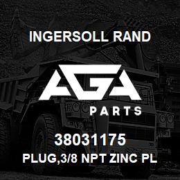 38031175 Ingersoll Rand PLUG,3/8 NPT ZINC PLATE" | AGA Parts