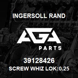 39128426 Ingersoll Rand SCREW WHIZ LOK:0.25 X .63 LG ZINCPL | AGA Parts