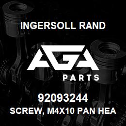 92093244 Ingersoll Rand SCREW, M4X10 PAN HEAD | AGA Parts