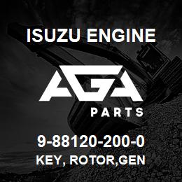 9-88120-200-0 Isuzu Diesel KEY, ROTOR,GEN | AGA Parts