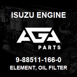 9-88511-166-0 Isuzu Diesel ELEMENT, OIL FILTER | AGA Parts