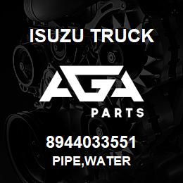 8944033551 Isuzu Truck PIPE,WATER | AGA Parts