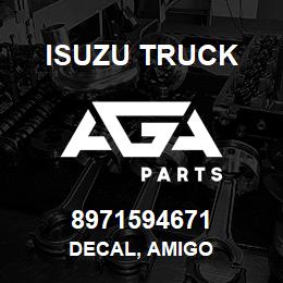 8971594671 Isuzu Truck DECAL, AMIGO | AGA Parts