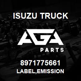 8971775661 Isuzu Truck LABEL,EMISSION | AGA Parts